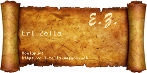 Erl Zella névjegykártya
